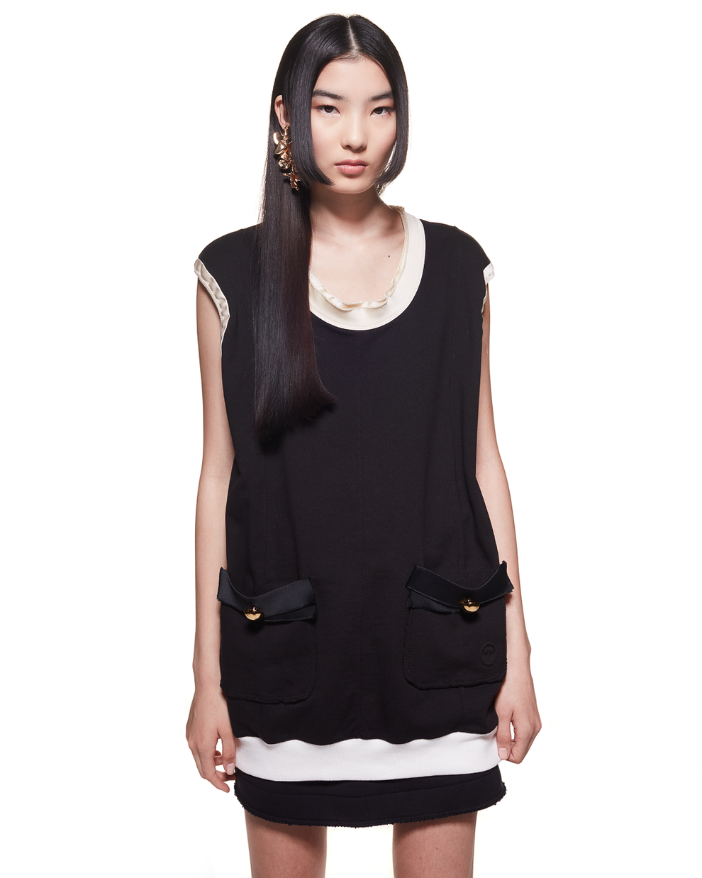 ORGANIC COTTON SEACELL BLEND SLEEVELESS POCKET TOP - BLACK - AZ Factory
