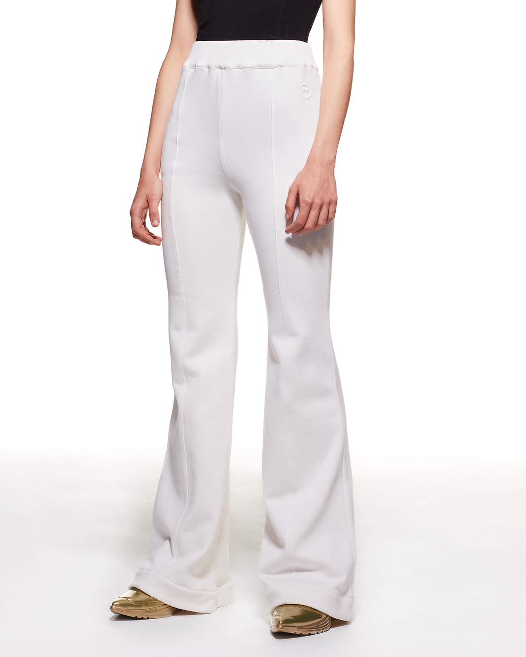 ORGANIC COTTON SEACELL BLEND FLARE PANTS - WHITE