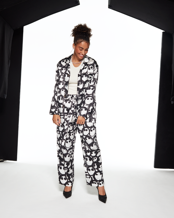 
SILK PYJAMA SHIRT AMIGOMANIA - WHITE / BLACK - AZ Factory