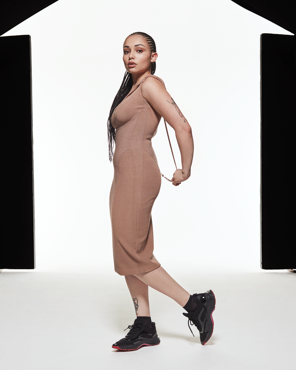 OFF SHOULDER DRESS - NUDE - AZ Factory
