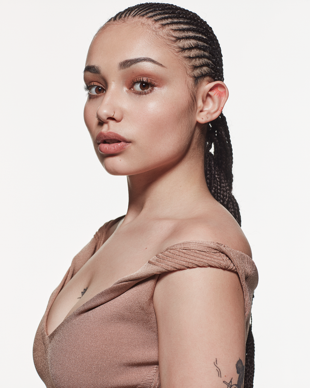 OFF SHOULDER DRESS - NUDE - AZ Factory