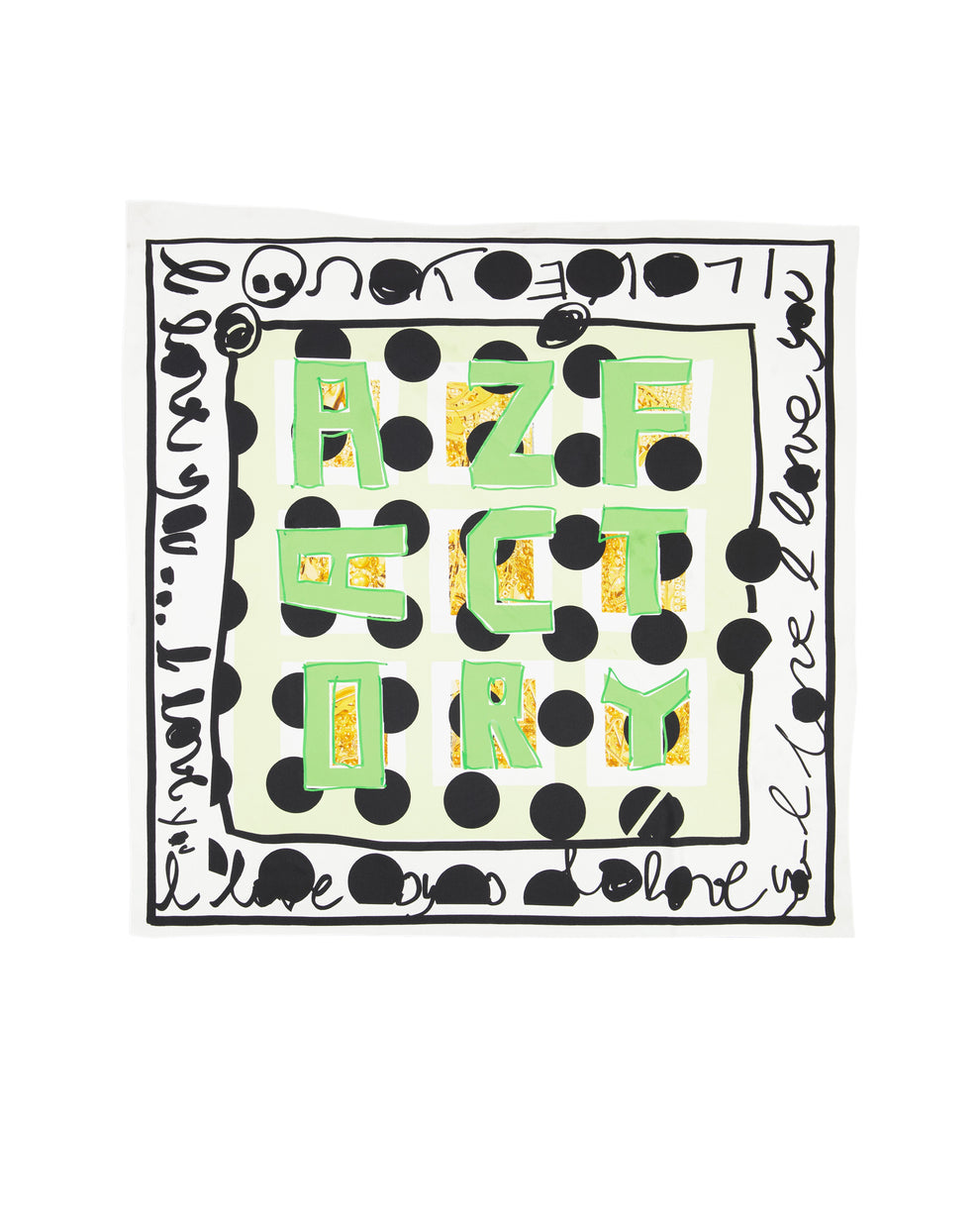 POLKA DOT PRINT SILK SCARF - GREEN - AZ Factory